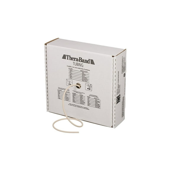 TheraBand Professional Latex Resistance Tubing, 100 Foot, Tan, Extra Thin, Beginner Level 1