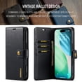 thumbnail image 3 of for iPhone Air Case, PU Leather Detachable Vintage Wallet Flip Magnetic Clousure Drop Protective Slim Phone Case Cover for iPhone Air with Card Holder - Black, 3 of 8