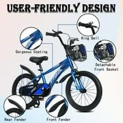 ICEELF 14 inch Kids Bike, Carbon Steel Frame, Dual Brakes, Adjustable Seat,Training Wheels for Boys Girls Ages 3-12