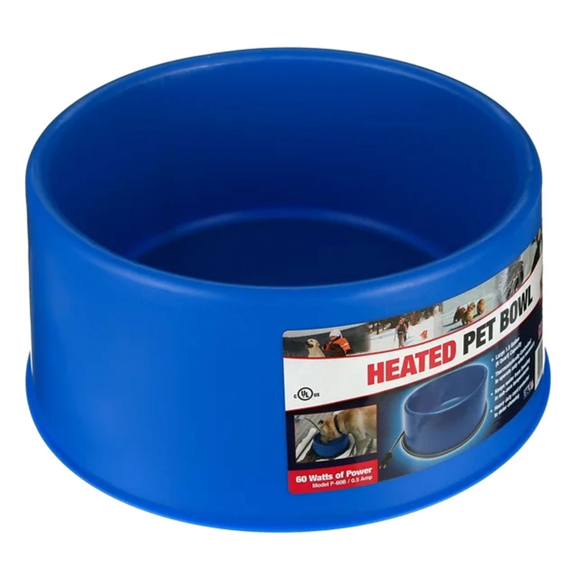 Farm Innovators 60W Premium Plastic Heated Pet Dog/Cat Water Bowl, 4 Pack
