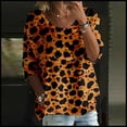 thumbnail image 2 of WZXFASHION T-shirt à Imprimé pour Femme, Manches Mi-Longues, Col Rond, T-shirt à Manches 3/4, T-shirt Ample Grande Taille, Liquidation à 50 % de Rabais, T-shirt à Manches Longues pour Femme, 2 of 3
