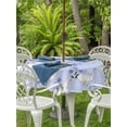 thumbnail image 2 of Outdoor Tablecloth with Umbrella Hole and Zipper, Easter Bunny Round Table Cloth 54 Inch Waterproof Tablecloth, Spring Purple Flower Rustic Rabbit Blue Picnic Table Cover for Patio Camping, 2 of 7