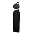 thumbnail image 6 of CHUMUD Skirt Sets for Women 2 Piece Outfits Summer Y2k Strapless One Shoulder Crop Top High Slit Skirt Bodycon Maxi Long Skirt Suit Night Out Set, 6 of 9