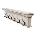 thumbnail image 3 of Home Wall Decorative Antique Brass Hardware 6 Hook Coat Rack - White, 3 of 7