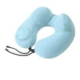 thumbnail image 2 of Press Inflatable-shaped Pillow Portable-shaped Pillow Inflatable Headrest Neck Pillow Airplane Travel Neck Pillow Pressable Inflatable Double Hump-shaped, 2 of 4