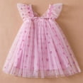 thumbnail image 2 of Otqutp Toddler Spring Jumpsuit Sister Matching Clothes Baby Girls Valentines Day Romper Dress Heart Print Puff Sleeve Tulle Dress, 2 of 8