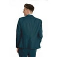 thumbnail image 5 of 3 Piece Mens Linen Suit Slim Fit for Wedding Suit for Men Groosmen Prom Linen Jacket Pant Set Teal XXL, 5 of 7