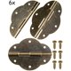 thumbnail image 3 of 6x antigua bisagra de bronce diseño de hierro retro vintage casa de campo estilo armarios de la puerta gabinete cajas de herramientas de cofres 56x42mm conjunto de 6 Feliz Sencillez, 3 of 5