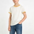 thumbnail image 4 of Sgkm Girls T Shirts Solid Color Short Sleeve Crewneck Cotton Top Soft Breathable Casual Everyday Wear Yellow 1-2 Years, 4 of 5