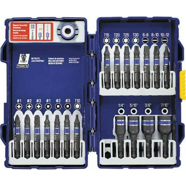 Irwin Impact Screwdriver Bit Set, Tool Steel, 1903767