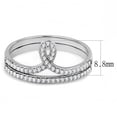 thumbnail image 2 of Womens Silver Rings High polished (no plating) 316L Stainless Steel Ring with AAA Grade CZ in Clear DA063, 2 of 5