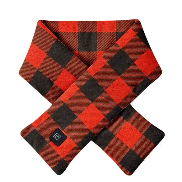 Aayomet Wool Scarf Women Heating Scarf USB Electric Heating Warm Print Scarf Neck Cold Winter Warmth Scarf (Red, One Size)