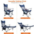 thumbnail image 4 of 330LBS Load Foldable Camping Chair Moclever Heavy Duty Steel Collapsible Lawn Chair with Reclining Backrest Angle Cup Holder Pillow Side Pocket Carry Bag, Blue, 4 of 10