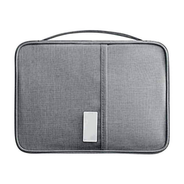 GOOHOCHY Bolsa organizadora de documentos impermeable para pasaporte, práctica cartera larga, color gris, talla L