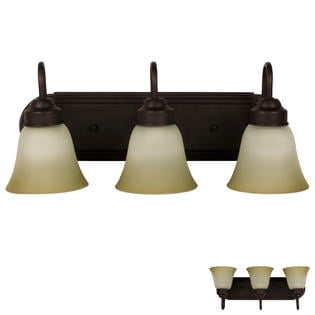 Three Globe Bathroom Vanity Light Bar Bath Fixture Oil Rubbed