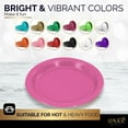 thumbnail image 4 of Disposable Paper Plates Bright Pink, 6 3/4 Inches Paper Dessert Plates, Strong and Sturdy Disposable Plates for Party, Dinner, Holiday, Picnic, or Travel Party Plates, Pack of 50 - By Amcrate, 4 of 6