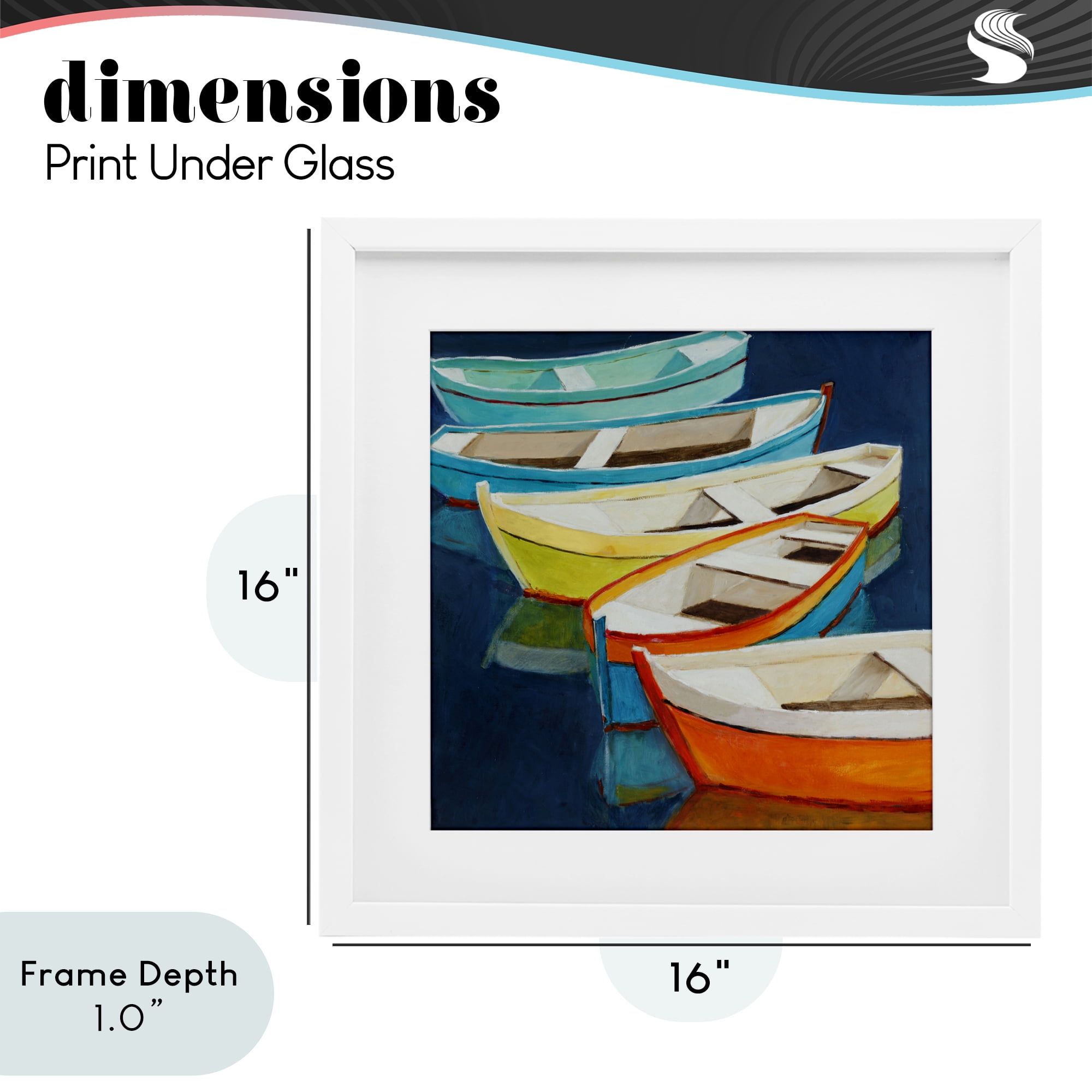 Stupell Industries Serene Rowboats in Summer White Framed Print Under Glass, design by Lorenzo Collective