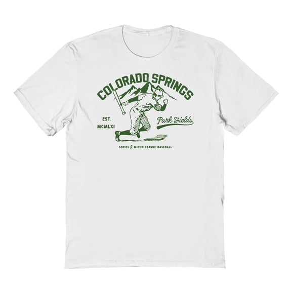 Park Fields Colorado Springs Baseball Graphic White Men's Cotton T-Shirt