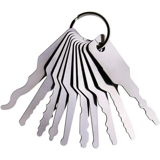 Juego de ganzúas para cerradura de coche, juego completo de 10 llaves maestras para coches automáticos, llaves multiusos para puertas de coche