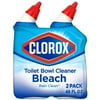 Clorox Toilet Bowl Cleaner Bleach, Rain Clean, 24 fl oz, 2 Pack