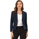 thumbnail image 1 of INSPIRE CHIC Chaqueta abierta de la chaqueta del traje de la cosecha del trabajo de la oficina del frente de las mujeres Azul oscuro-Sólido M, 1 of 6