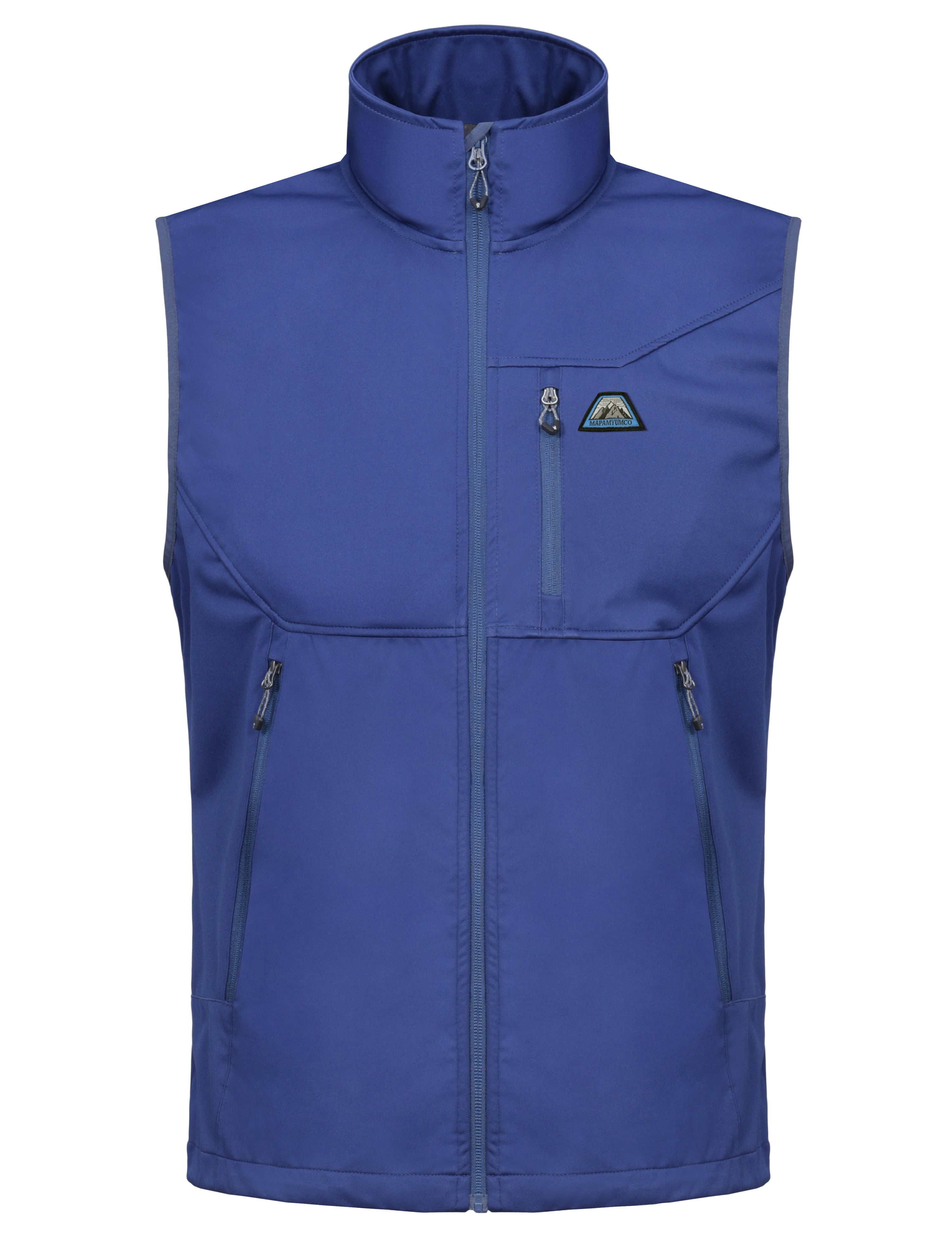 Mapamyumco Men's Lightweight Golf Vest, Water-repellent Outerwear Vests Windproof Sleeveless Jackets for Hiking Running Blue L