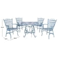 thumbnail image 6 of SAFAVIEH Thessaly Outdoor Patio 5 Piece Dining Set, Antique Blue, 6 of 8