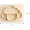 thumbnail image 4 of Platos de silicona divididos para bebés, platos antideslizantes con ventosa para niños pequeños, plato de cena para niños, bebés, niños, sin BPA, color beige, 4 of 5