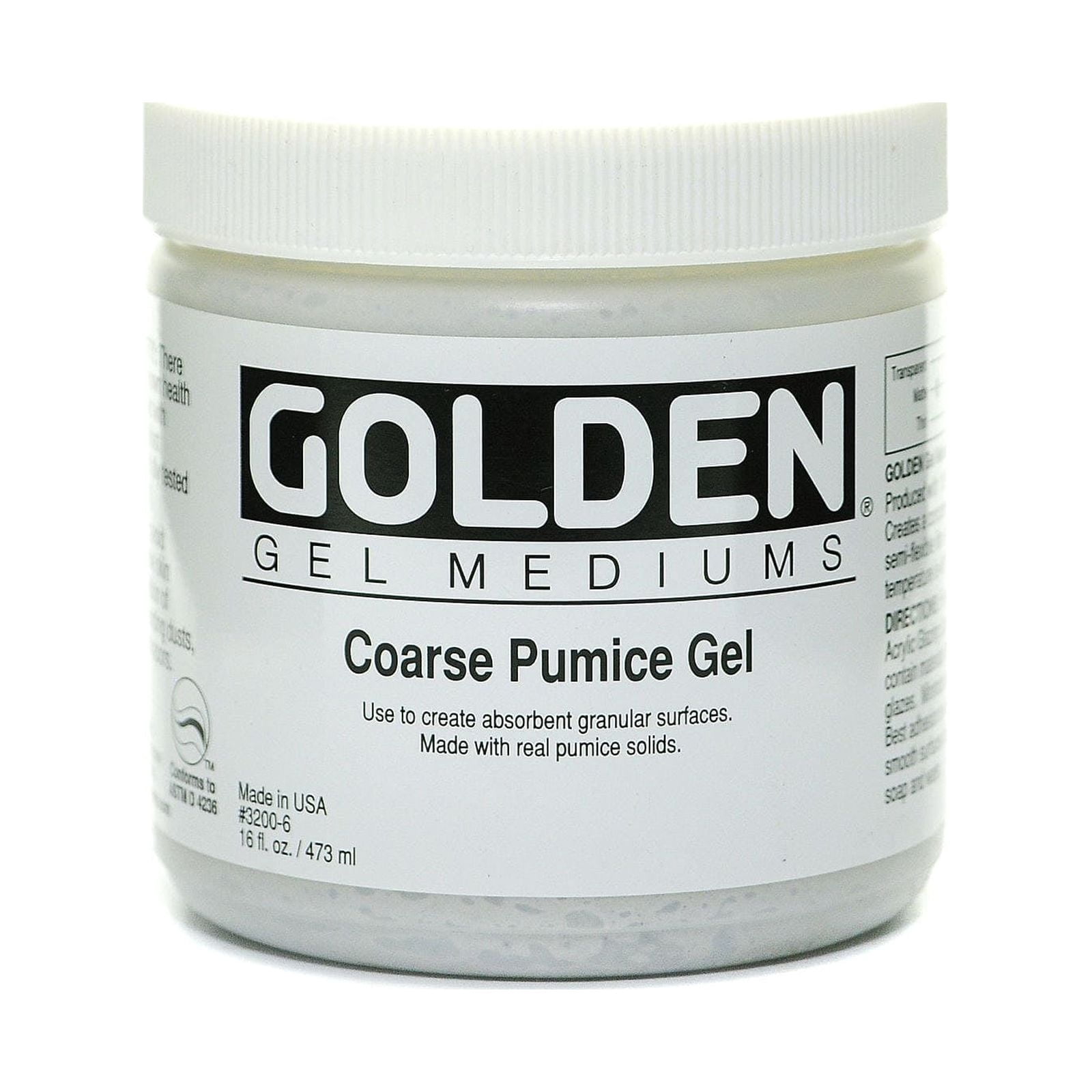 Golden Artist Colors 16 Oz Pumice Extra Coarse Gel