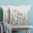 thumbnail image 2 of Black White Gray Pillow Covers 20x20 Inch Set of 2, Spring Wildflower Plant Throw Pillows Case,Seasonal Floral Outdoor Decorative Flowers Farmhouse Decor Cushion Covers for Home Sofa Bed Couch, 2 of 6
