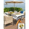 thumbnail image 5 of Outdoor Tablecloth with Umbrella Hole for Patio/Picnic/Party/Camping, Sunflowers Rose Waterproof Table Cloth Rectangle Table Cover Washable, Summer Botanical Eucalyptus Leaves Plaid (60"x 84"), 5 of 8
