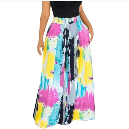 

Dadaria Wide Leg Boho Pants for Women High Waist High Waisted Wide Tube Printed Wide Leg Long Pants Multicolor XL Female