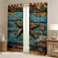 thumbnail image 2 of Homewish Retro Texas Stars Black Out Curtains, Countryside Lake House Curtains Pack of 2 (42x63 Each), Teens Adult Men Bedroom Curtains, Curtains Blackout Home Decor, 2 of 6