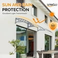 thumbnail image 4 of JOYMOR 30" x 40" Window Awning, Door Awnings Canopy Exterior, Doors Polycarbonate Cover, Patio Door Awning Rain Snow Sunlight Protection Hollow Sheet, 4 of 7