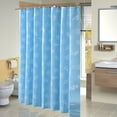 thumbnail image 1 of Cortina de ducha de concha azul con ganchos, cortinas de ducha de 180x180cm, cortina de baño antimoho, tela de poliéster lavable impermeable JM, 1 of 5