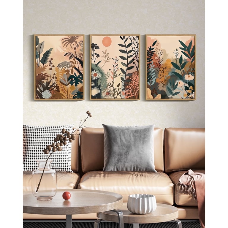 Drsoum Colorful Flower Bohemian Framed Canvas Wall Art Set photo 1