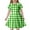 Green, variant on Girls Dresses Fashion Plaid Print Slim Fit Short Sleeve Casual Party Dress for Kids Toddler and Teenager