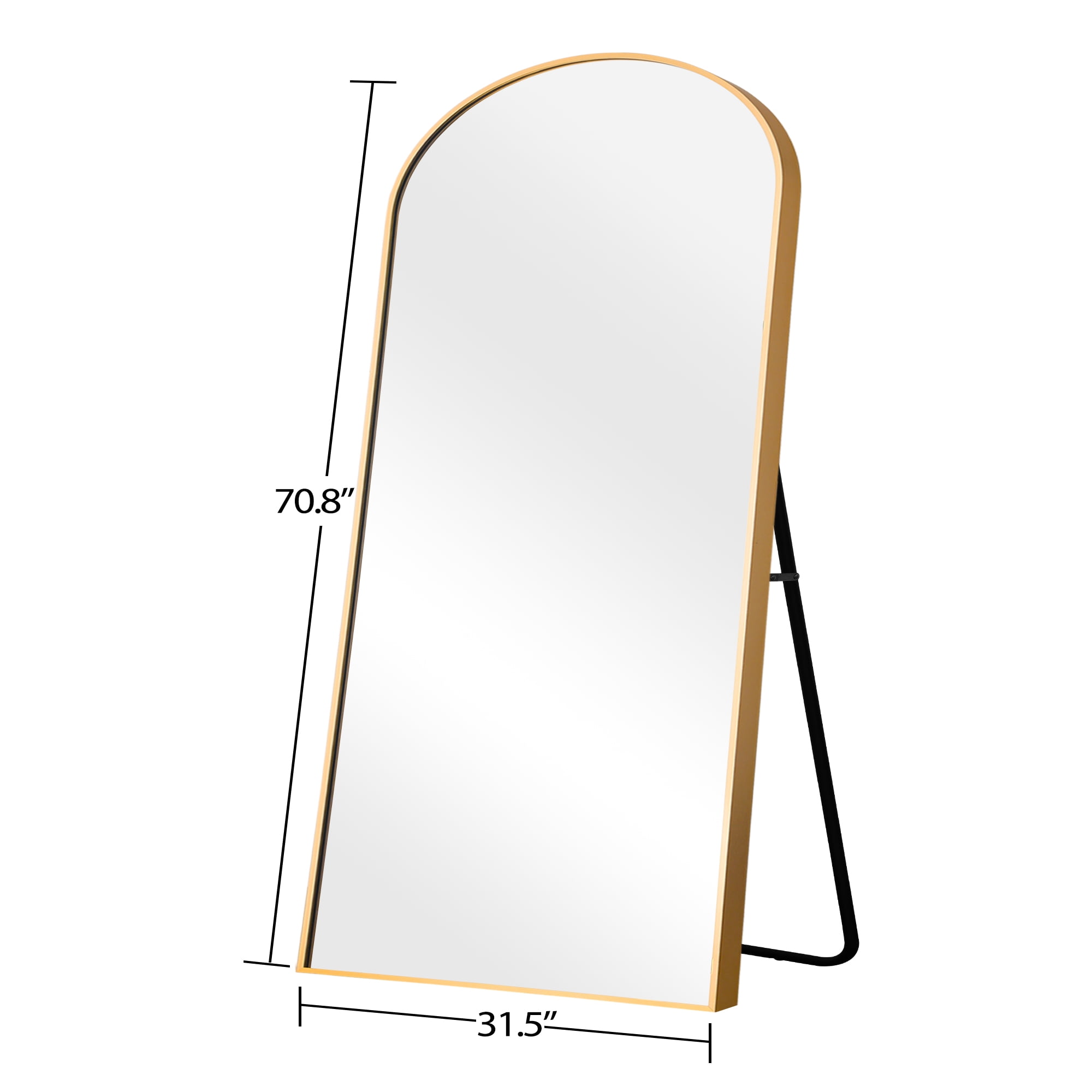 Neutype 71" x 32" Gold Modern Arch Full Length Floor Mirror