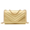 thumbnail image 1 of Bolso bandolera Dasein para mujer, acolchado, dorado, con cadena, 1 of 6