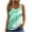#026-Green, variant on AUNVITO Women's Fashion Casual Tank Top Sleeveless Elastic V-Neck Loose Fit with All Over Print Casual and Trendy Style