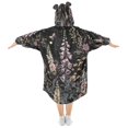thumbnail image 2 of FORMRS Wearable Blanket Hoodie with Sleeves for Kids Cozy Flannel Sweatshirt, Dark Flowers Pattern, 2 of 7