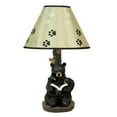 thumbnail image 2 of Zeckos Black Bear Reading to Curious Cubs Table Lamp w/Paw Print Shade, 2 of 7