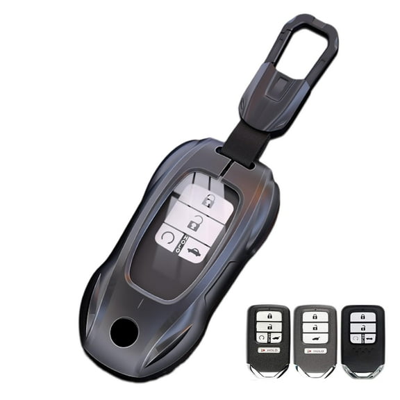 Zinc Alloy Key Fob Cover Case, Keychain, Metal Key Shell Accessories Compatible for Honda Accord Civic Pilot CRV Passport Insight EX Odyssey 2015-2021