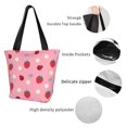 thumbnail image 6 of Gaeub Strawberry and Ladybugs Printed Tote Bag Grocery Bag Reusable Shoulder Bag with Zip for School Kitchen Park DIY, 6 of 9
