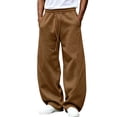 thumbnail image 2 of Gizkkal Baggy Sweatpants for Men Drawstring Elastic Waist Trousers Casual Loose Workout Wide Leg Pants with Pockets, 2 of 5