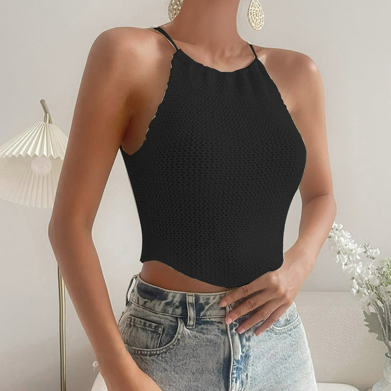 EHQJNJ Camisole Tops for Women Lace Crop Ladies Solid Color Casual