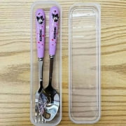 Sanrio Hello Kitty Kuromi Cinnamoroll Pachacco Travel Portable Cutlery Set Fork Spoon Student Dinnerware Sets Kitchen Tableware 08