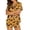 CFH79-Yellow, variant on IYYVV Halloween Pajamas Women 2 Piece Horror Spooky Ghost Print Shirts And Shorts Silk Pajama Sets Sleepwear Lounge Sets Yellow 4XL