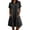 Black, variant on Vivianyo HD Women's Collar Henley Shirt Midi Dress, Loose Roll Cuff Short Sleeve Dresses With Patch Pocket for Summer Vacation, Women's Orange, Sizes S-3XL