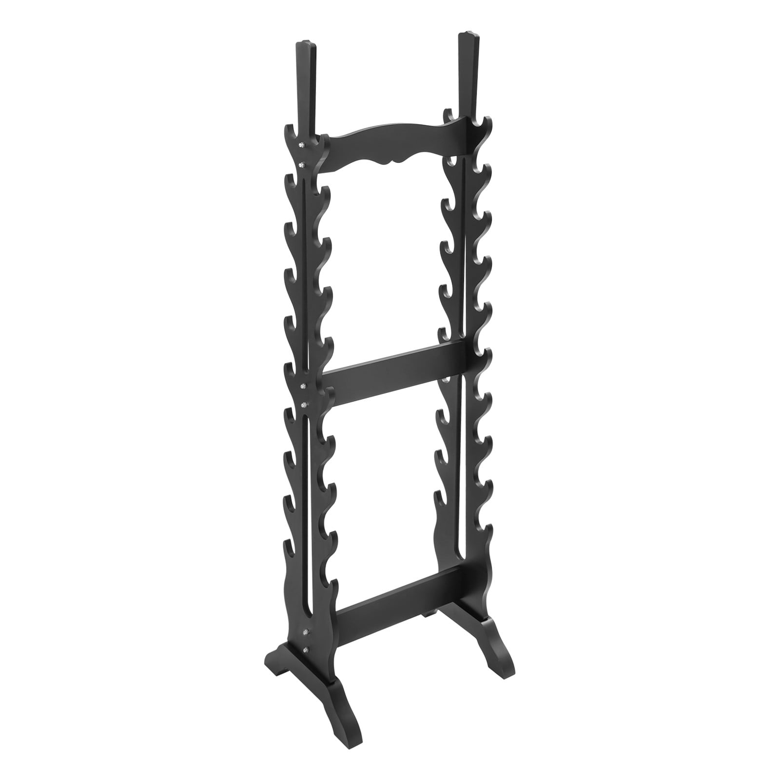 Double-Sided Sword Stand, 20-Layer Floor Standing Katana Sword Display Rack, Black, 66lbs Capacity, for Home Dojo Weapon Storage & Decor